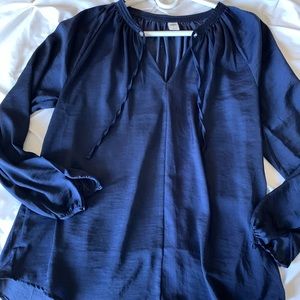 Silky blue blouse